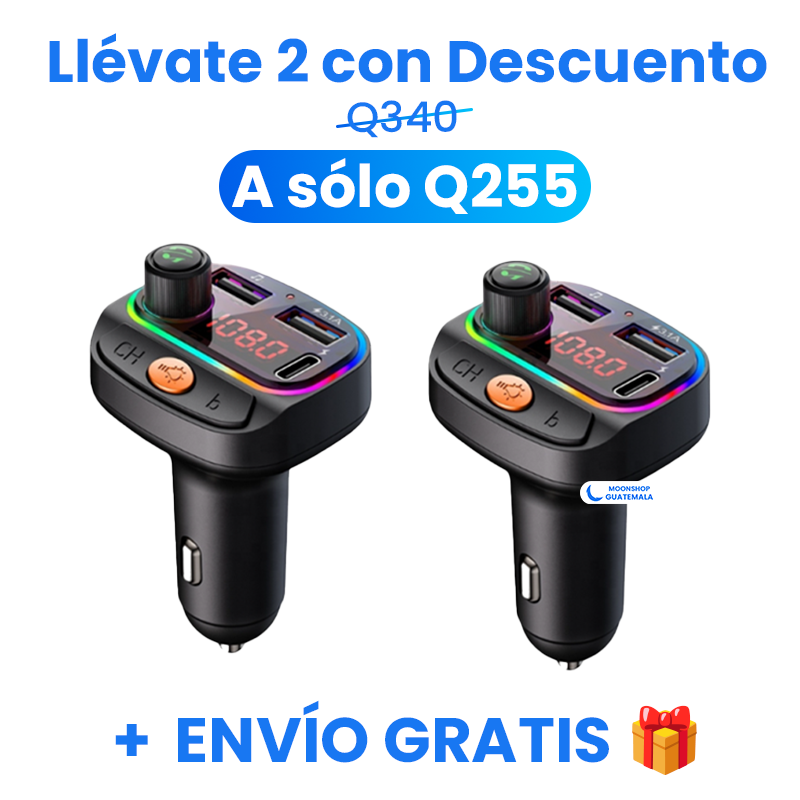 Transmisor Bluetooth para cigarrera del carro disponible en más de 7 colores